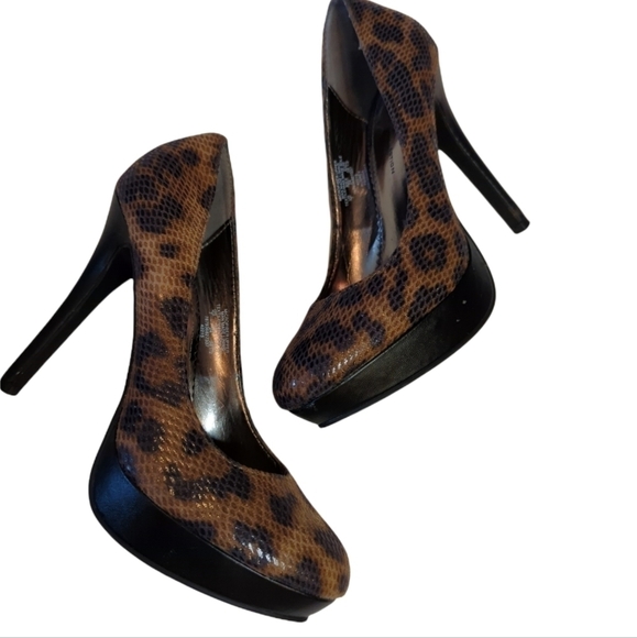 French Connection brown/black Animal print silhetto heels Office Siren Size 7 - Picture 8 of 10